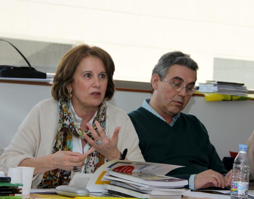 Intervención de Anunciación Carpio Dueñas durante la reunión