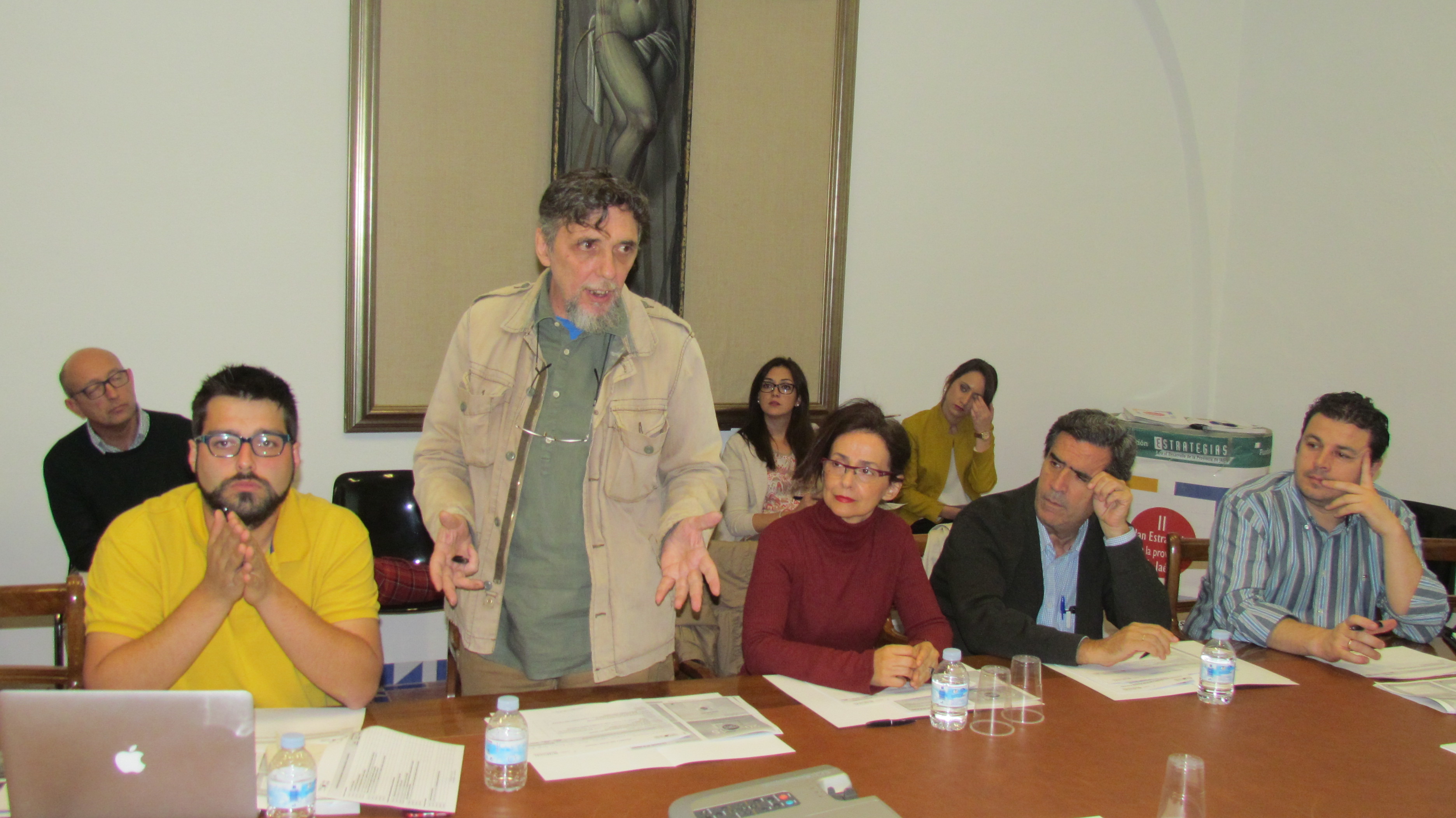 J. Chica (Foco Henri Langlois), A. Damián (Amigos/as del Museo de Jaén), Jim Lorena (librodeartistas.info), Fco. Muñoz (C. Comerio) y E. Viedma (Del. Economía)