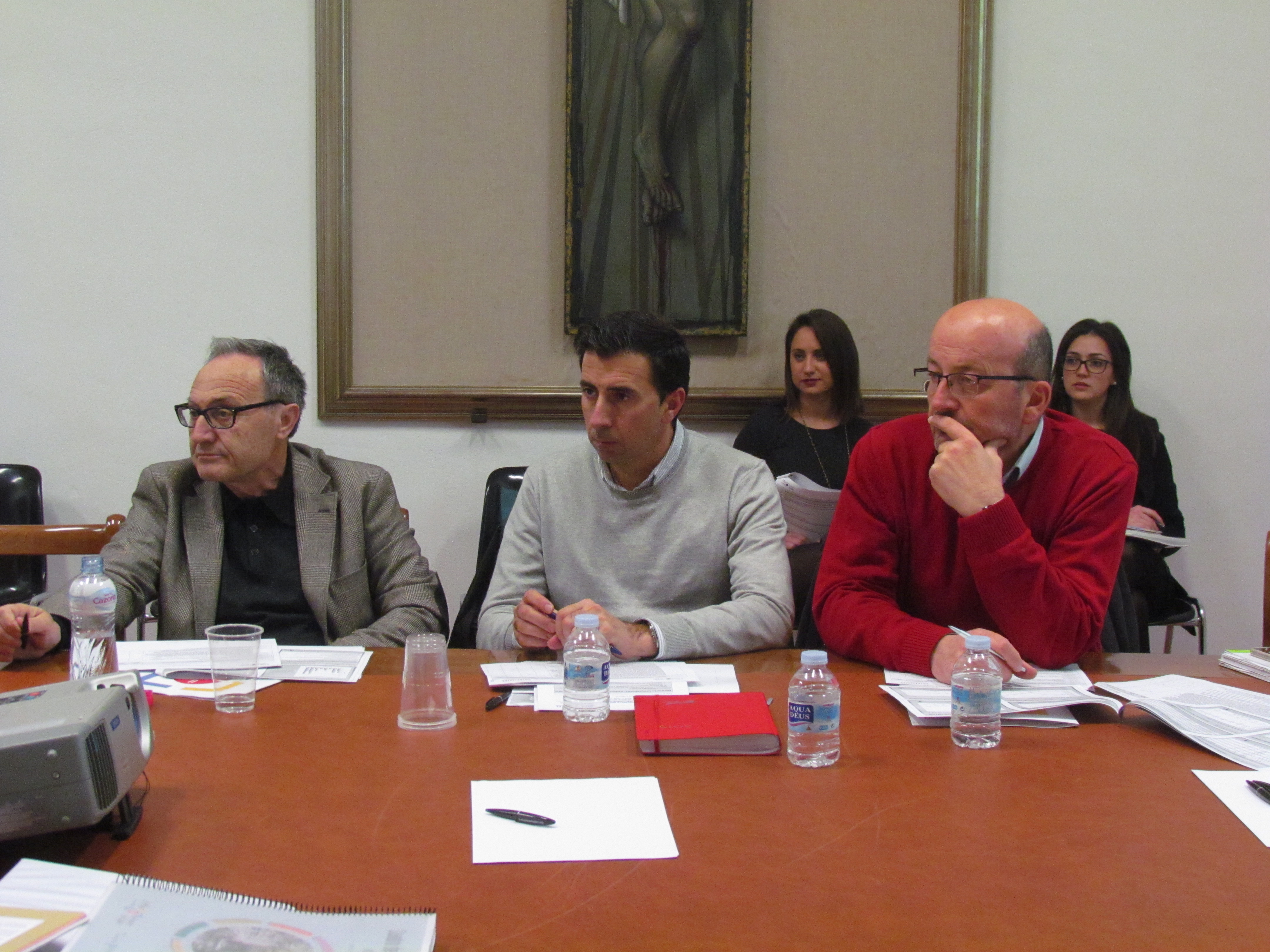 Pedro A. Galera (Universidad de Jaén), Sebastián Moreno (Pópulo) y Andrea Pezzini (Artificis)