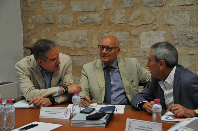 Sebastián Quirós (Diputación), Juan Manuel de Faramiñán y Antonio Martín Mesa (Fundación 