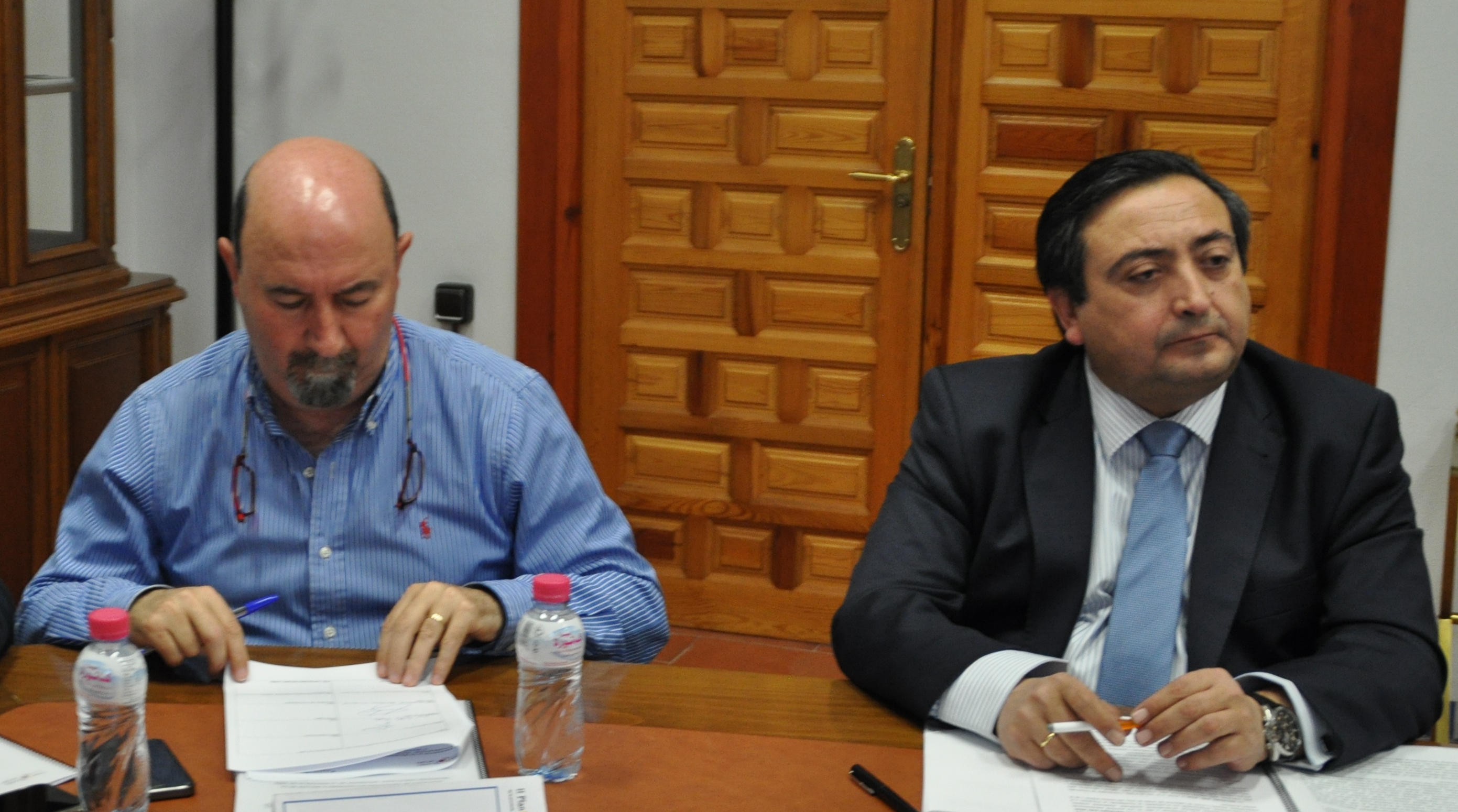 M. Salazar (UGT-Jaén) y J. Calle (CajaSur)