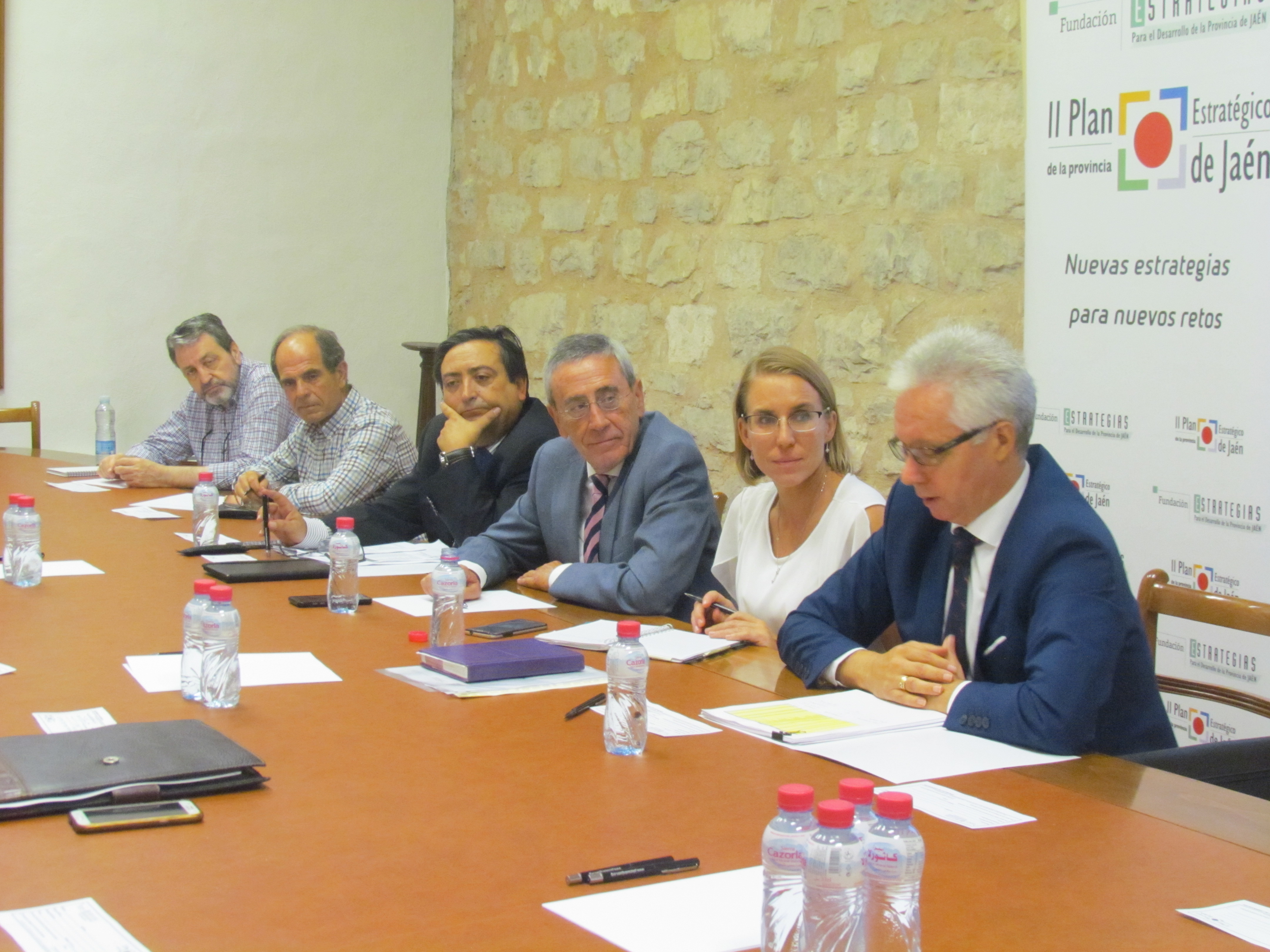 José A. Morales y José Sánchez (SECOT), José Calle (CajaSur), Antonio Martín e I. Herrador (Fundación) y Juan Gallego (C. Rural)