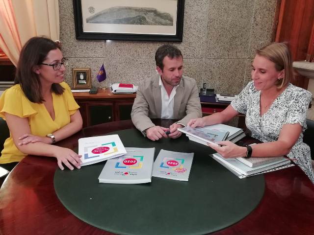 Con el alcalde y primer teniente de alcalde del Ayuntamiento de Jaén