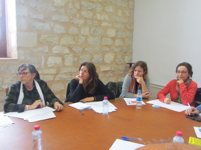 C. Guerrero (Gab. Pedagógico), T. Alonso (Uniradio), A. Kayser (E. A. José Nogué) y J. Lorena (Librodeartista.info)