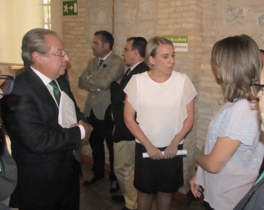 Enrique Acisclo (Caja Rural), Inmaculada Herrador (Fundación) y Ana Cobo (Junta de Andalucía)