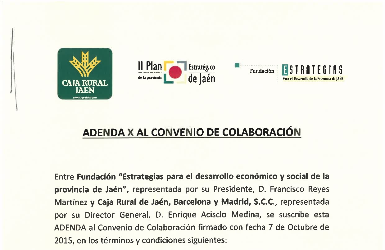 La Fundación “Estrategias” y Caja Rural de Jaén renuevan su compromiso con el emprendimiento y el empleo en la provincia